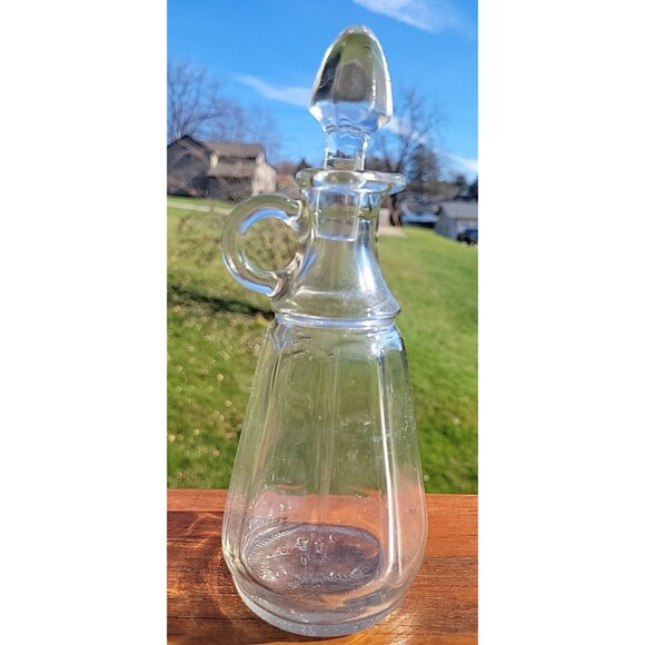 Vintage Duraglas Cruet with Stopper Clear Glass Crafting MCM Vinegar Oil - Picture 2 of 12